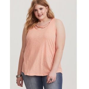 Torrid 3 Lattice Slub Tank Top Size 3X 3XL Orange